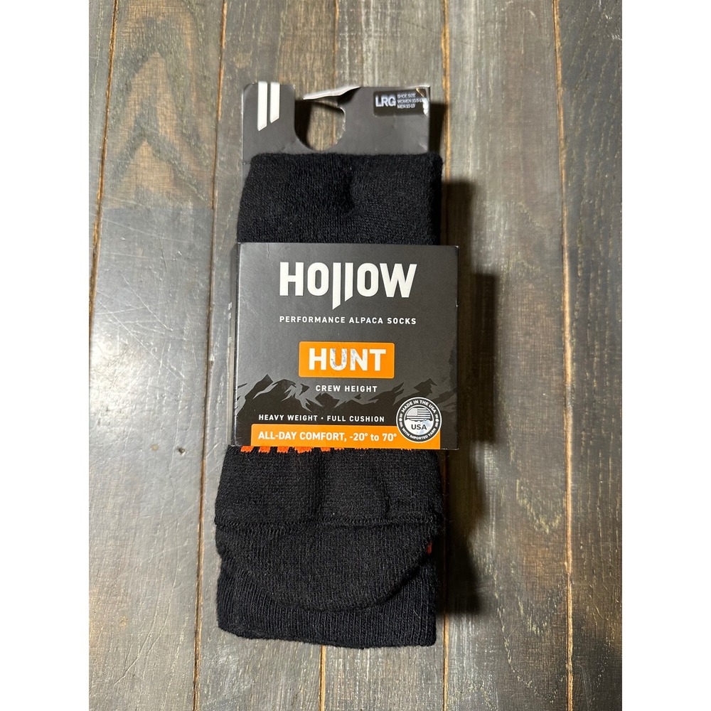 Hollow Hunt Performance Alpaca Socks Black Heavy Weight Full Cushion Crew